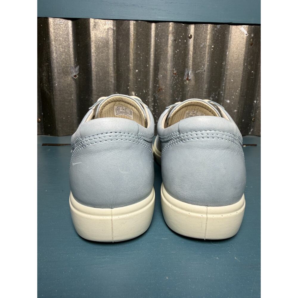 Ecco Soft 7 Trend Tie Perforated Sneaker Leather Light Blue Womens US 4 EU 35 - Picture 6 of 8